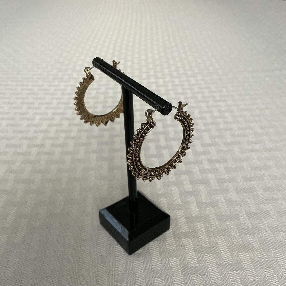 Hoop Antique Gold Tone Earrings